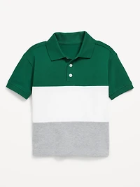 Oversized Color-Block Polo Shirt for Toddler Boys