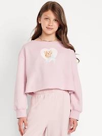 Boat-Neck Graphic Sweatshirt for Girls