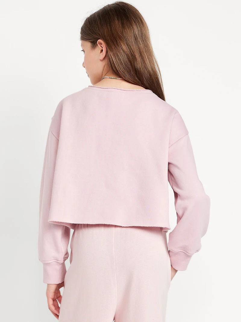 Boat-Neck Graphic Sweatshirt for Girls