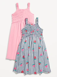 2-Pack Fit & Flare Sleeveless Smocked Dress for Girls