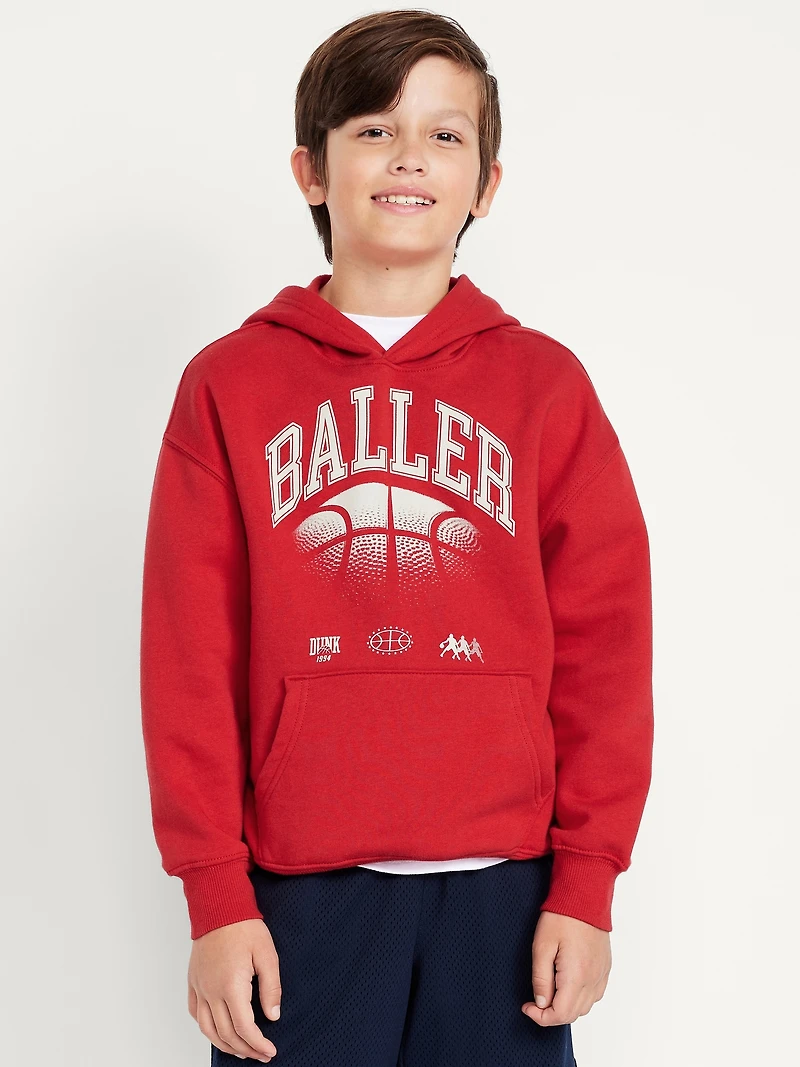 Favorite Fleece Oversized Graphic Pullover Hoodie for Boys