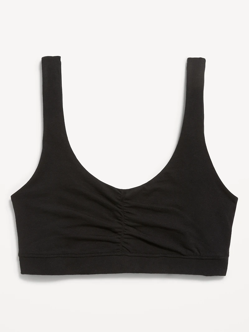 Ruched Cotton Bralette