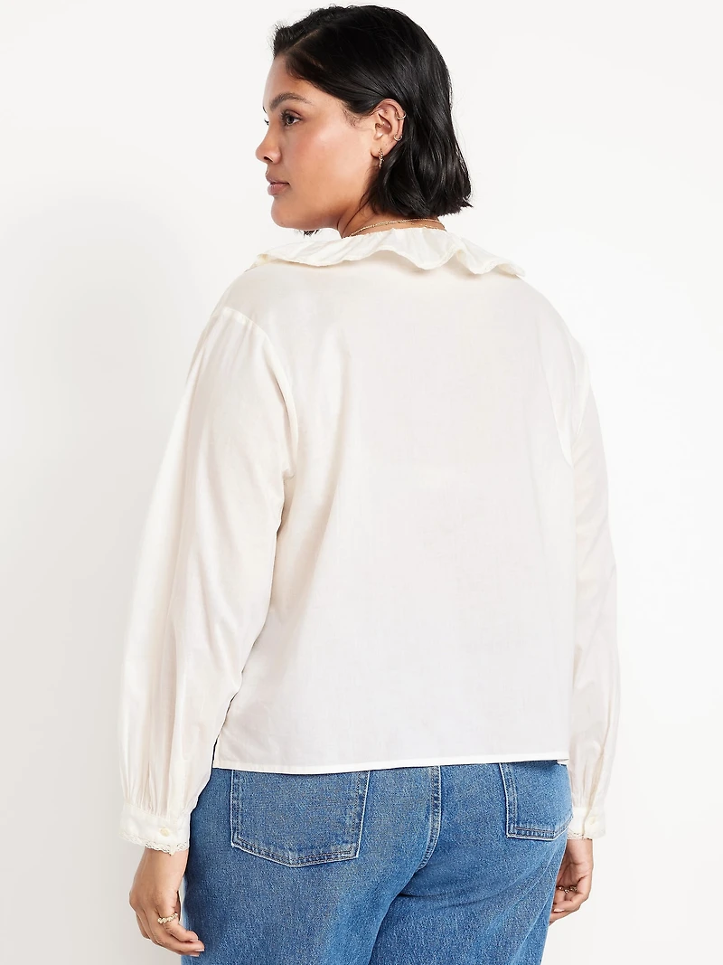 Ruffle Button-Down Shirt