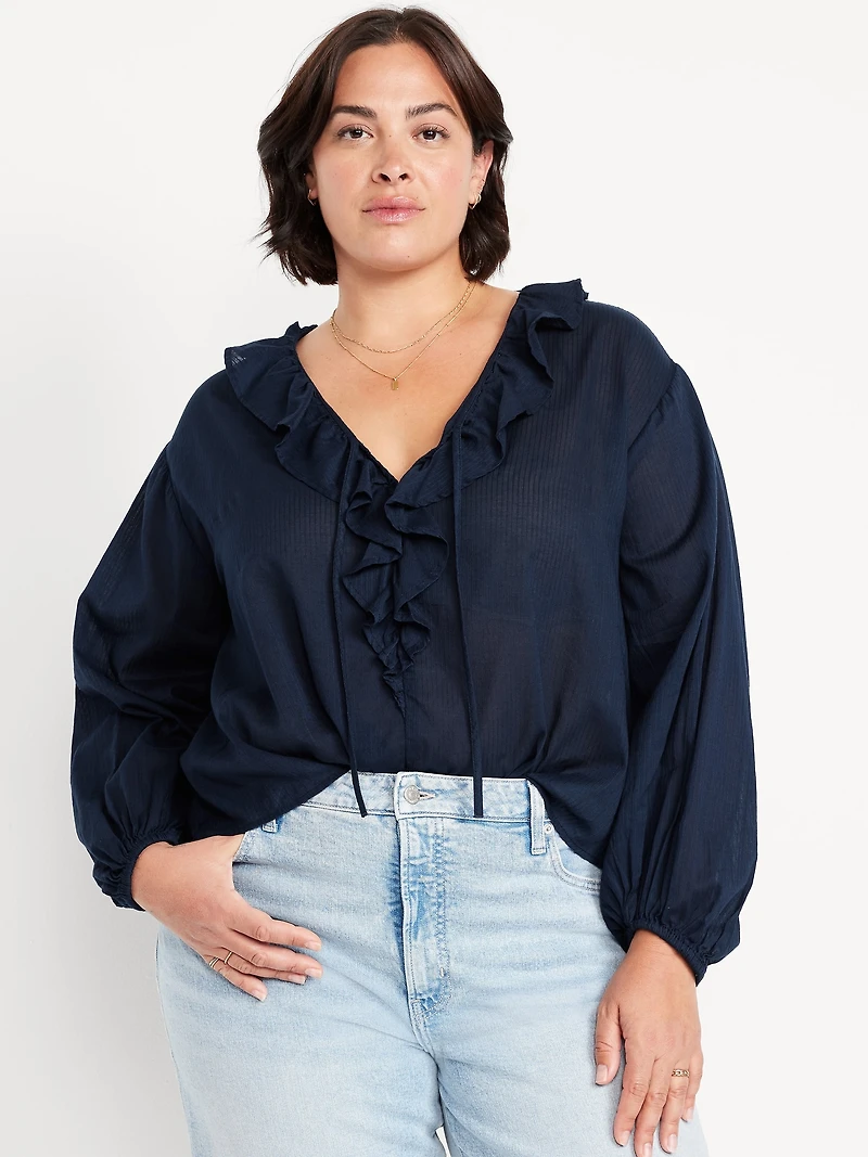 Tie-Front Ruffle Top