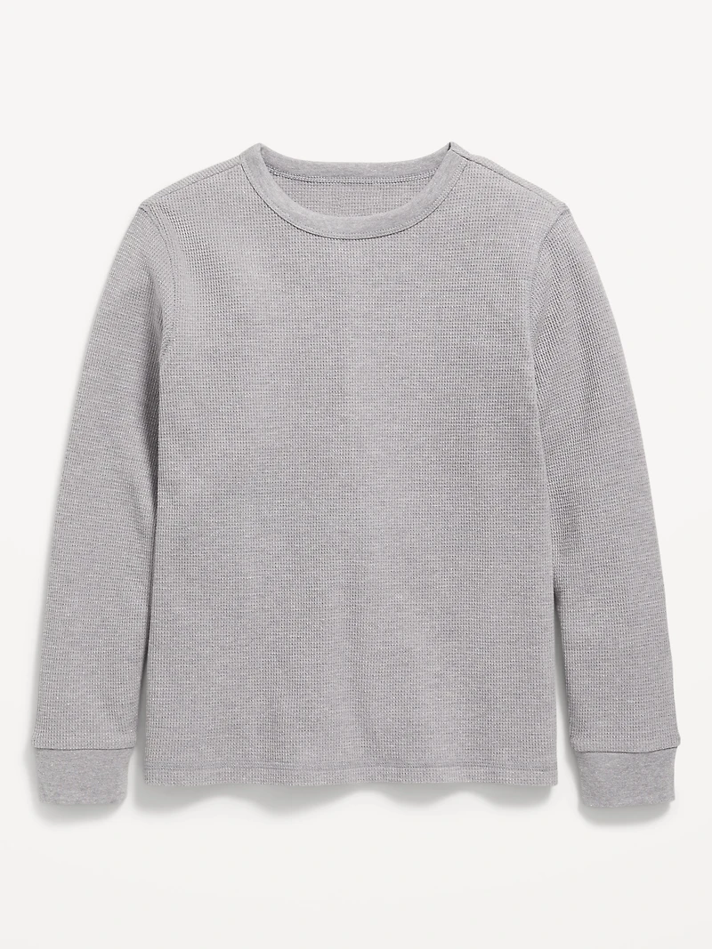 Long-Sleeve Waffle-Knit T-Shirt for Boys