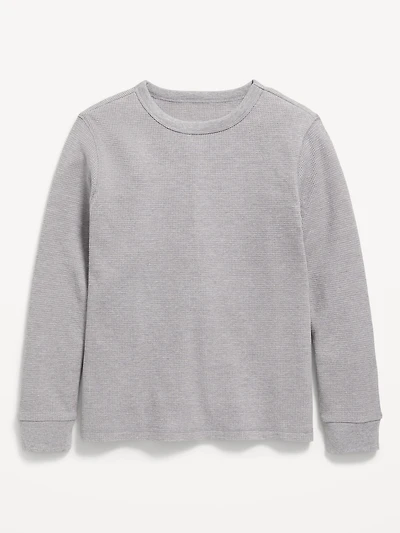 Long-Sleeve Waffle-Knit T-Shirt for Boys