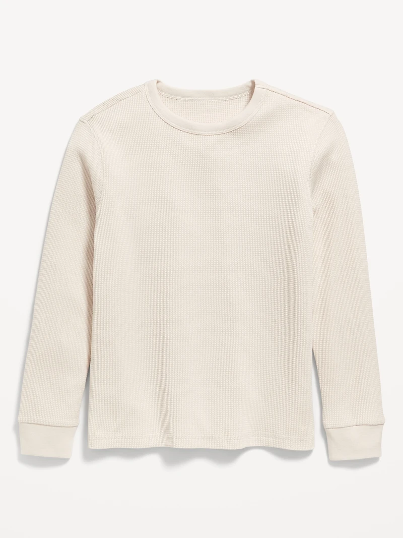 Long-Sleeve Waffle-Knit T-Shirt for Boys