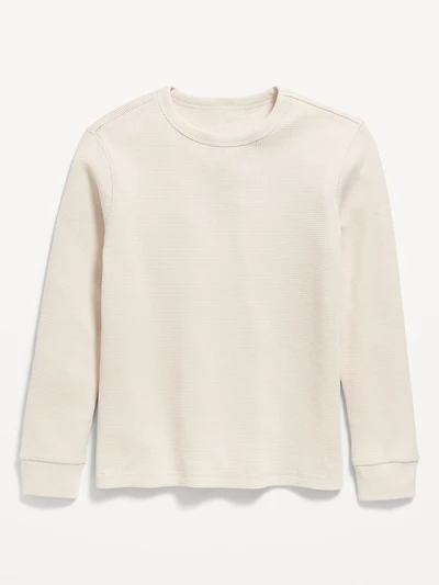 Long-Sleeve Waffle-Knit T-Shirt for Boys