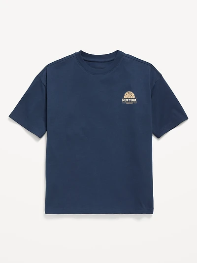Oversized Short-Sleeve Graphic T-Shirt for Boys