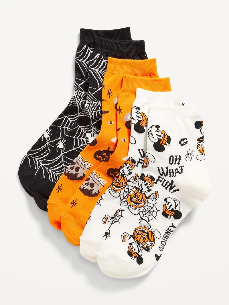 Disney© 3-Pack Novelty Quarter Crew Socks for Women