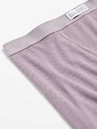 High-Waisted Ribbed Boyshort Briefs - 3-inch inseam