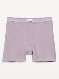 High-Waisted Ribbed Boyshort Briefs - 3-inch inseam