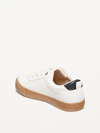 Faux-Leather Gender-Neutral Lace-Up Sneakers for Kids