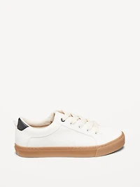 Faux-Leather Gender-Neutral Lace-Up Sneakers for Kids