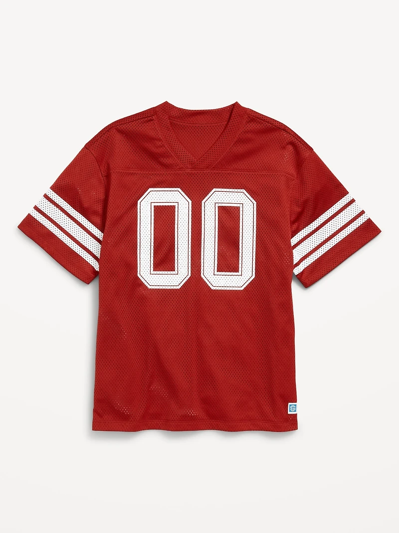 Oversized Boxy Mesh Graphic T-Shirt for Boys