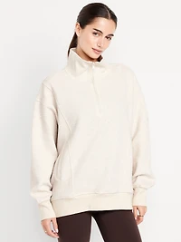 Dynamic Fleece Oversized Textured Tunic Sweatshirt