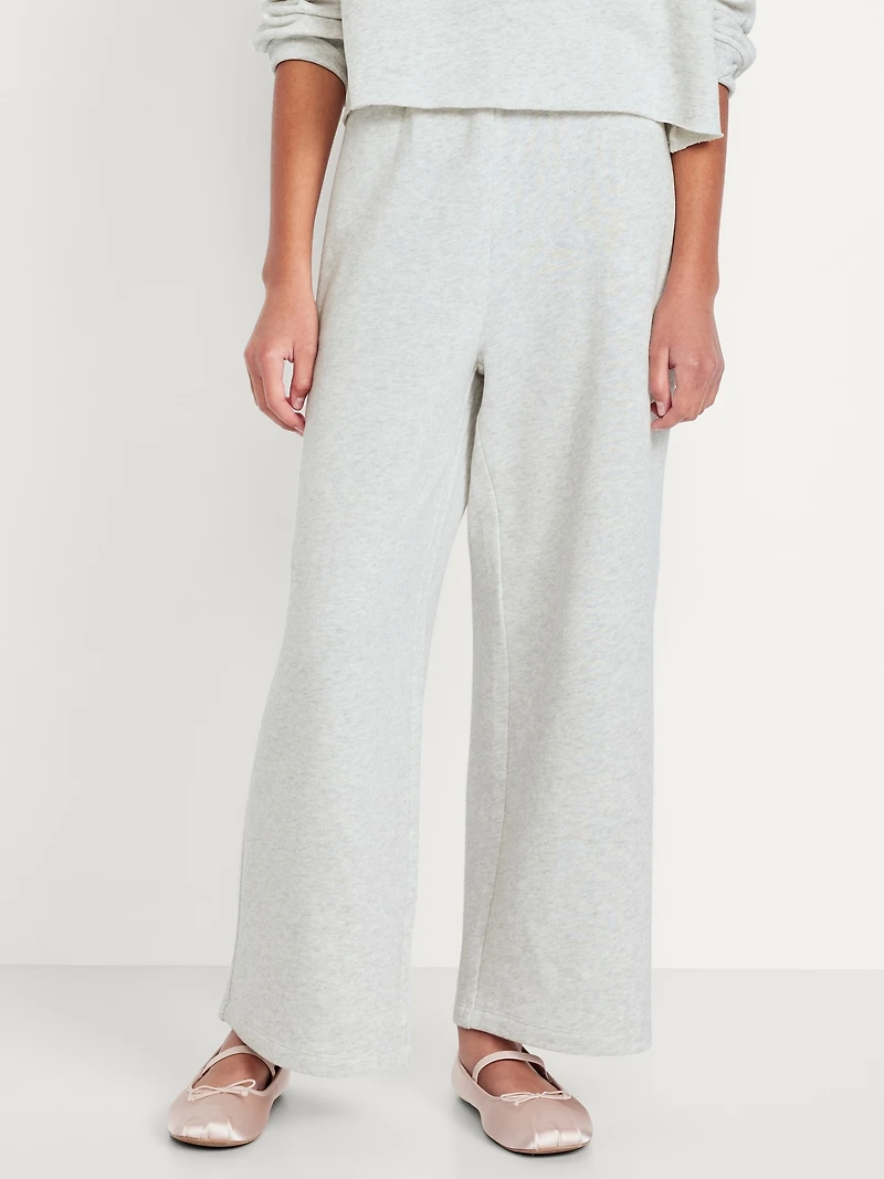 Baggy Fleece Straight-Leg Sweatpants for Girls