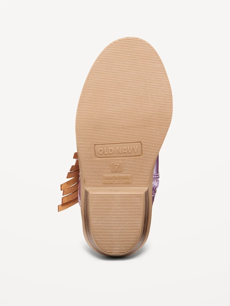 Shiny Side-Zip Western Boots for Toddler Girls