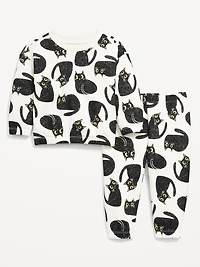 Printed French Terry Sweatshirt and Pants Set for Baby