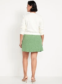 High-Waisted Crepe Mini Skirt