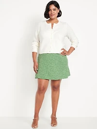 High-Waisted Crepe Mini Skirt