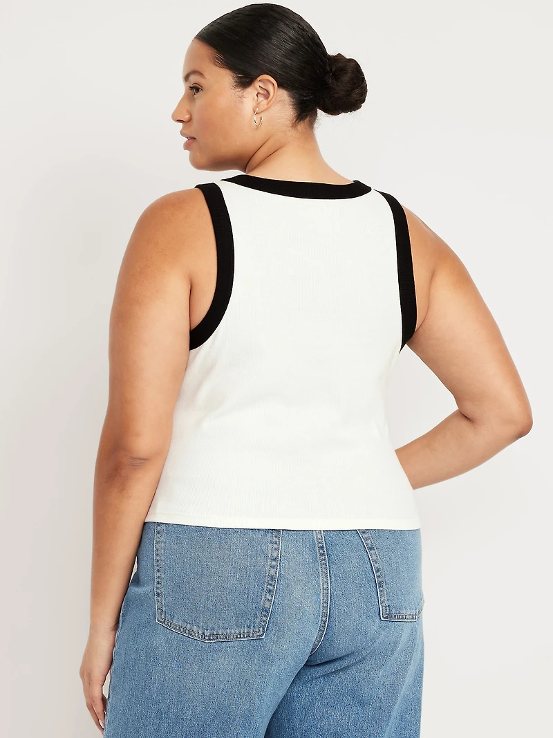 Snug High-Neck Tank Top