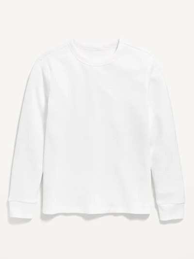 Long-Sleeve Waffle-Knit T-Shirt for Boys