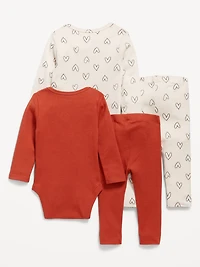 Printed Bodysuit and Leggings 4-Piece for Baby