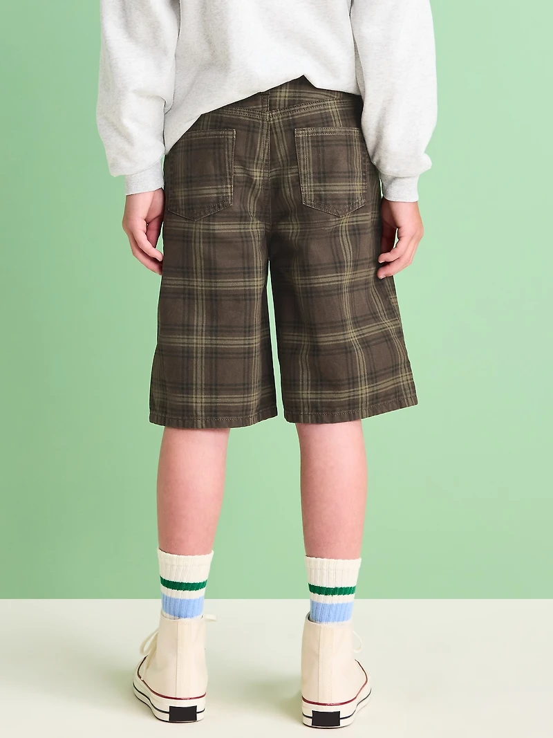 Below Knee Baggy Canvas Shorts for Boys