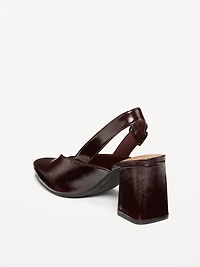Faux-Leather Slingback Heels for Women