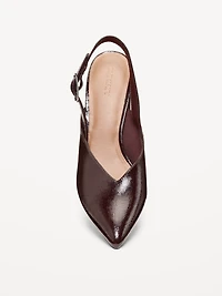 Faux-Leather Slingback Heels for Women