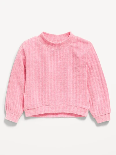 Cozy Mock-Neck Chenille Sweater for Toddler Girls