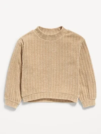 Cozy Mock-Neck Chenille Sweater for Toddler Girls