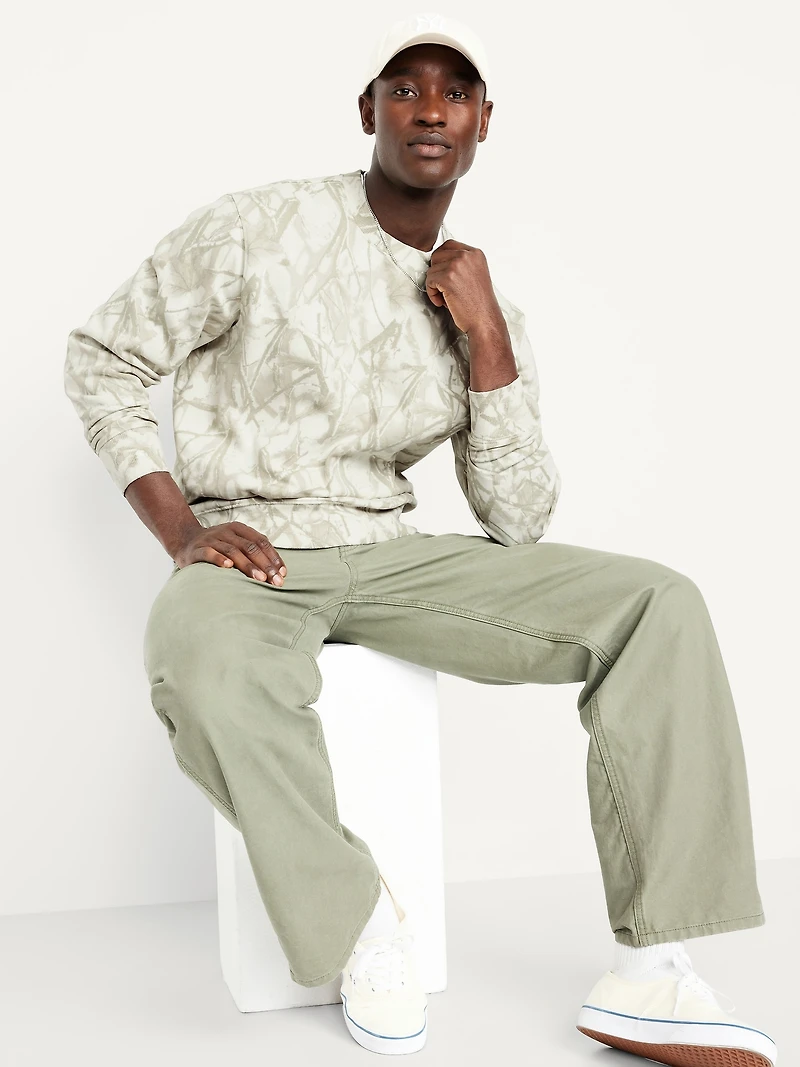 Loose Printed Rotation Crew-Neck Sweatshirt