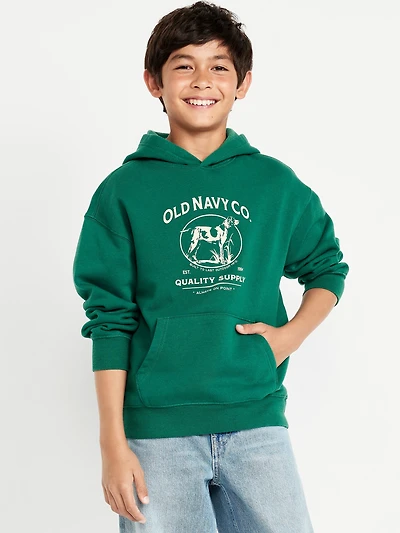 Favorite Fleece Oversized Logo-Graphic Pullover Hoodie for Boys