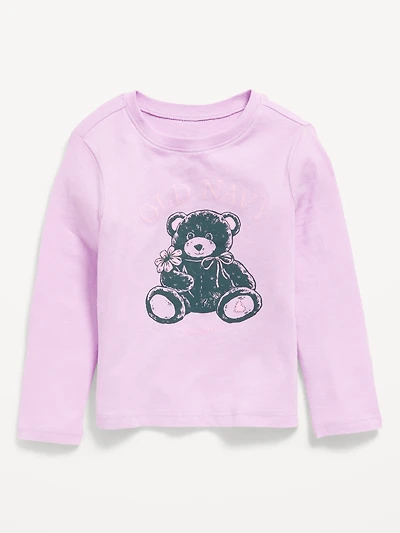 Long-Sleeve Logo-Graphic T-Shirt for Toddler Girls