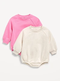 Long-Sleeve Fleece One-Piece Romper 2-Pack for Baby
