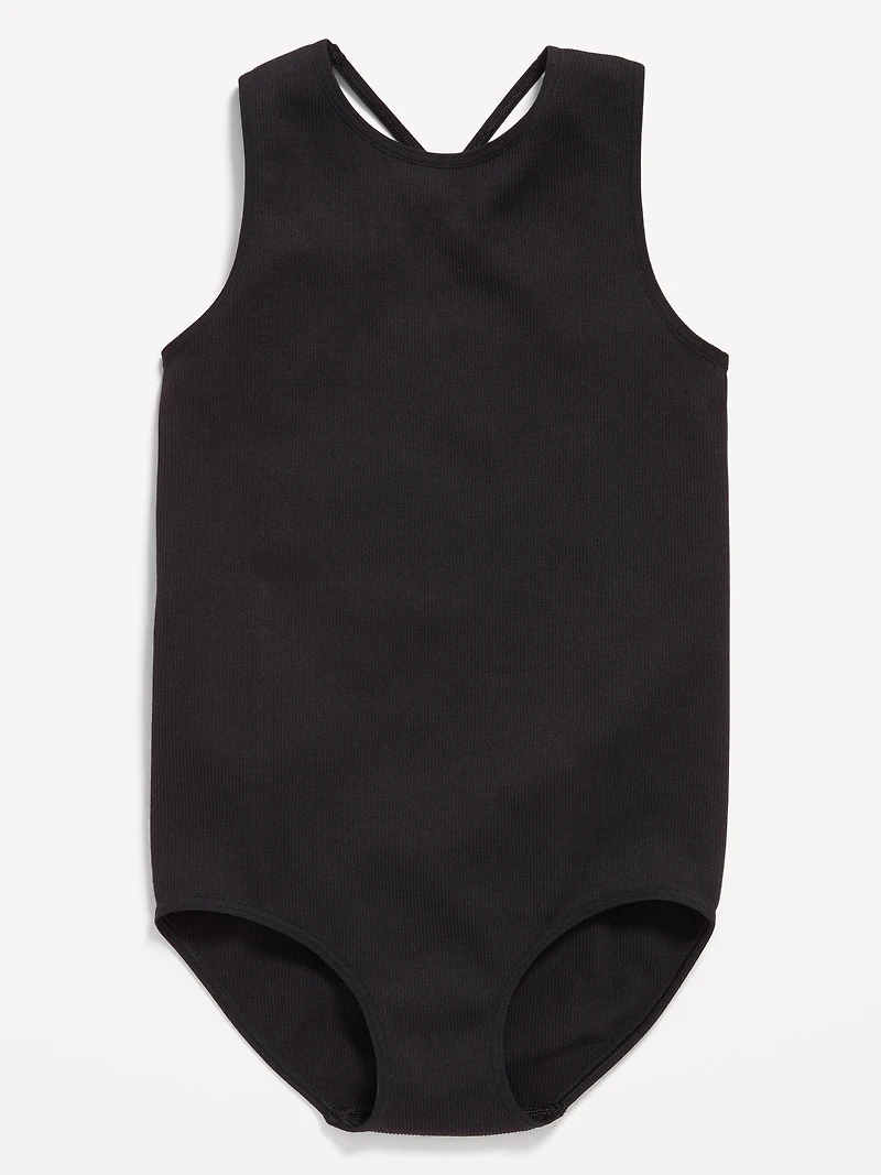 Seamless Fitted Sleeveless Leotard for Girls