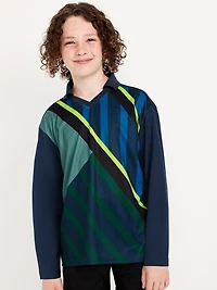 Oversized Long-Sleeve Collared Soccer Top for Boys