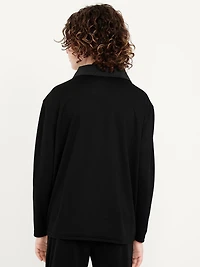 Oversized Long-Sleeve Collared Soccer Top for Boys