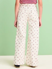 Printed High-Waisted Baggy Wide-Leg Jeans for Girls