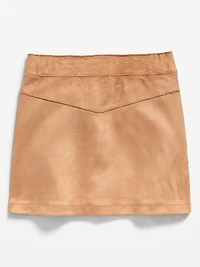 Button-Front Faux-Suede Skirt for Toddler Girls