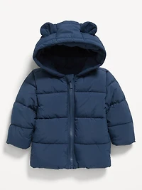Water-Resistant Hooded Critter Puffer Jacket for Baby