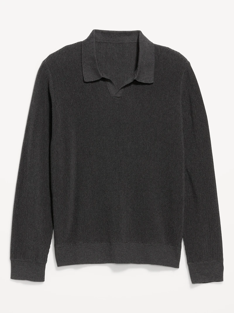 Long-Sleeve Sweater-Knit Polo