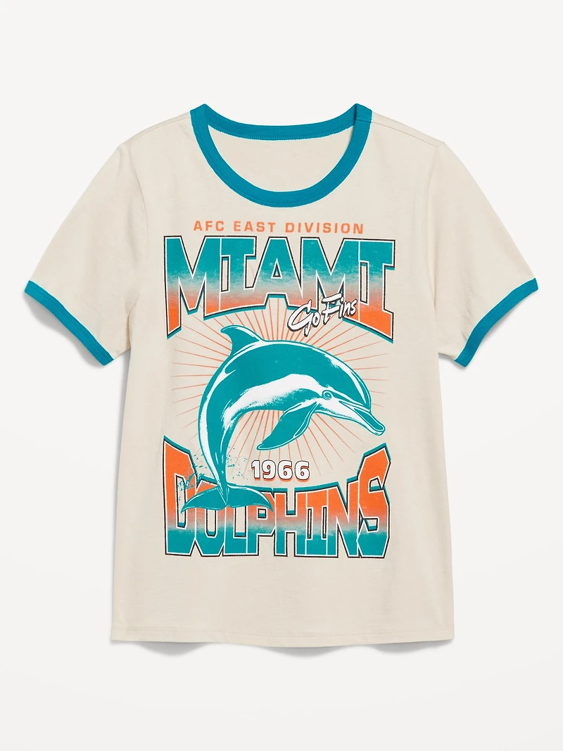 Miami Dolphins EveryWear Crew-Neck Ringer T-Shirt