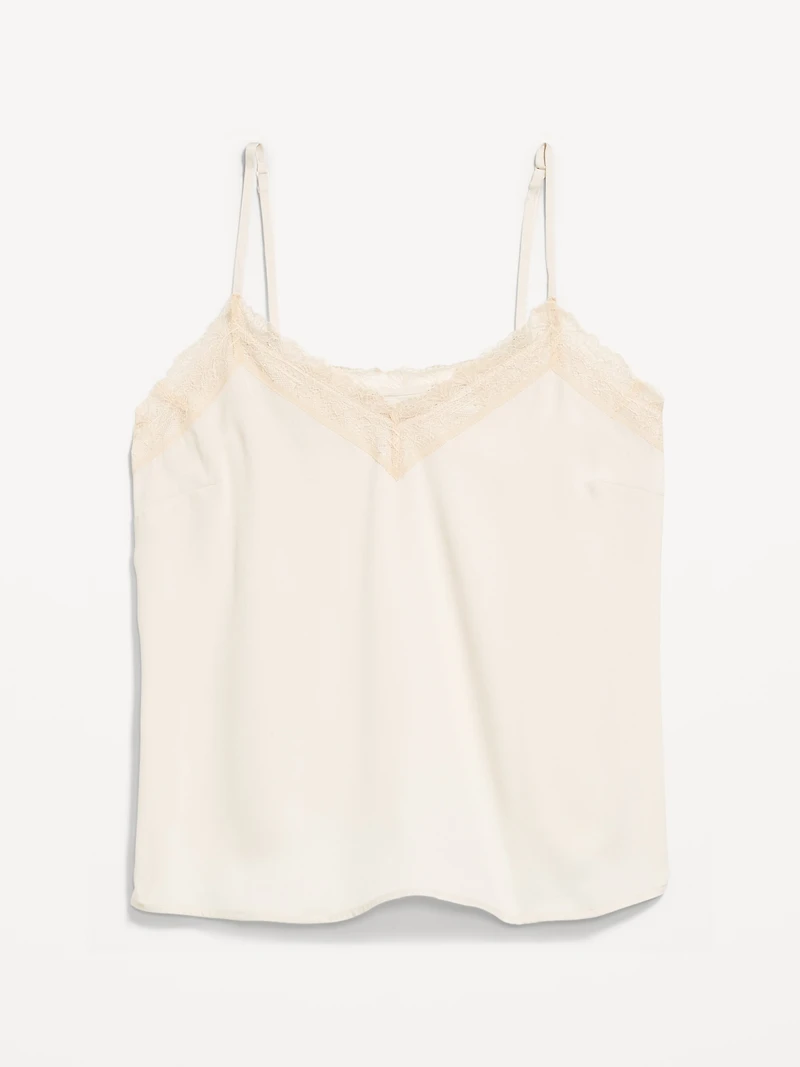 Lace-Trim Satin Cami Top