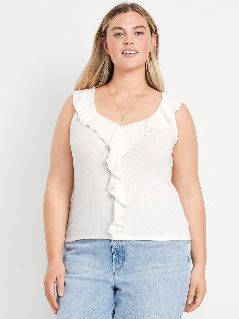 Sleeveless Ruffle Top