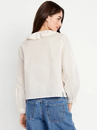 Ruffle Button-Down Shirt