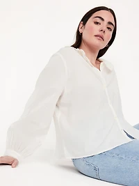 Ruffle Button-Down Shirt