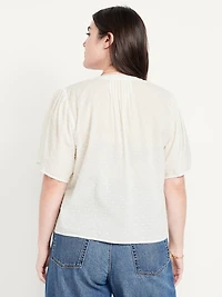 Flutter-Sleeve Swiss Dot Top